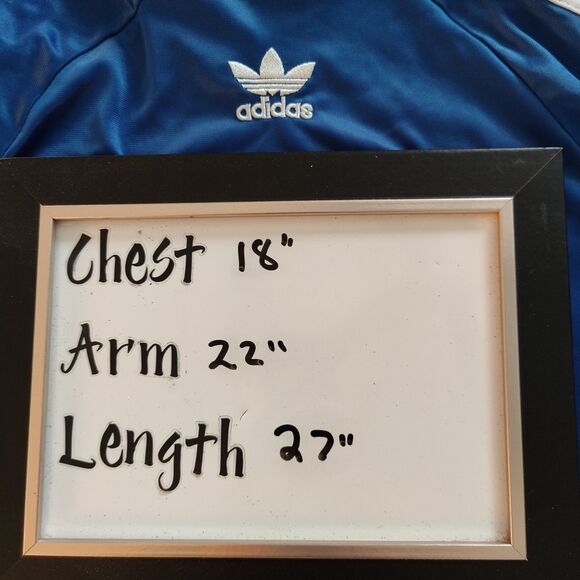 Vintage Adidas Track Jacket L Full Zip Blue Stripes Trefoil Logo y2k (Read Desc) - Picture 9 of 9